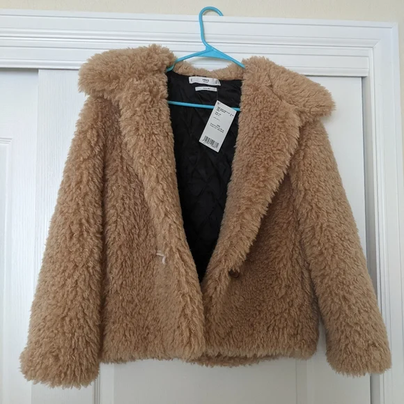 MANGO Bolita Faux Shearling Jacket XS NWT - Picture 4 of 7